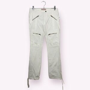 Y2K GUESS white multi zipper cargo pants